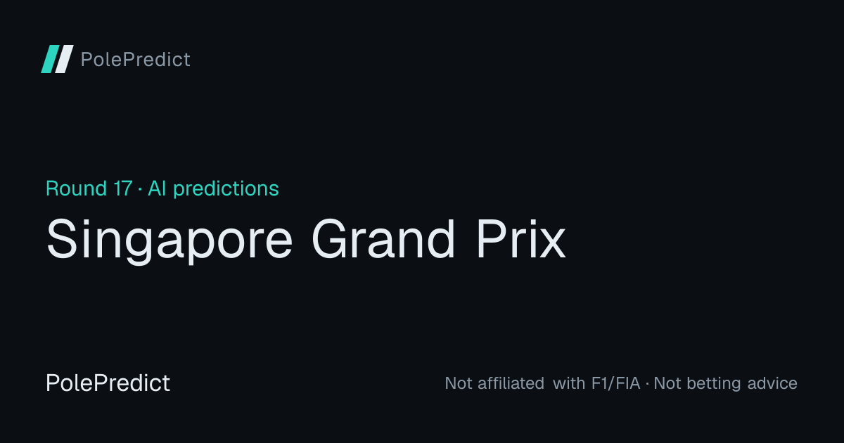 Singapore Grand Prix — AI predictions · PolePredict